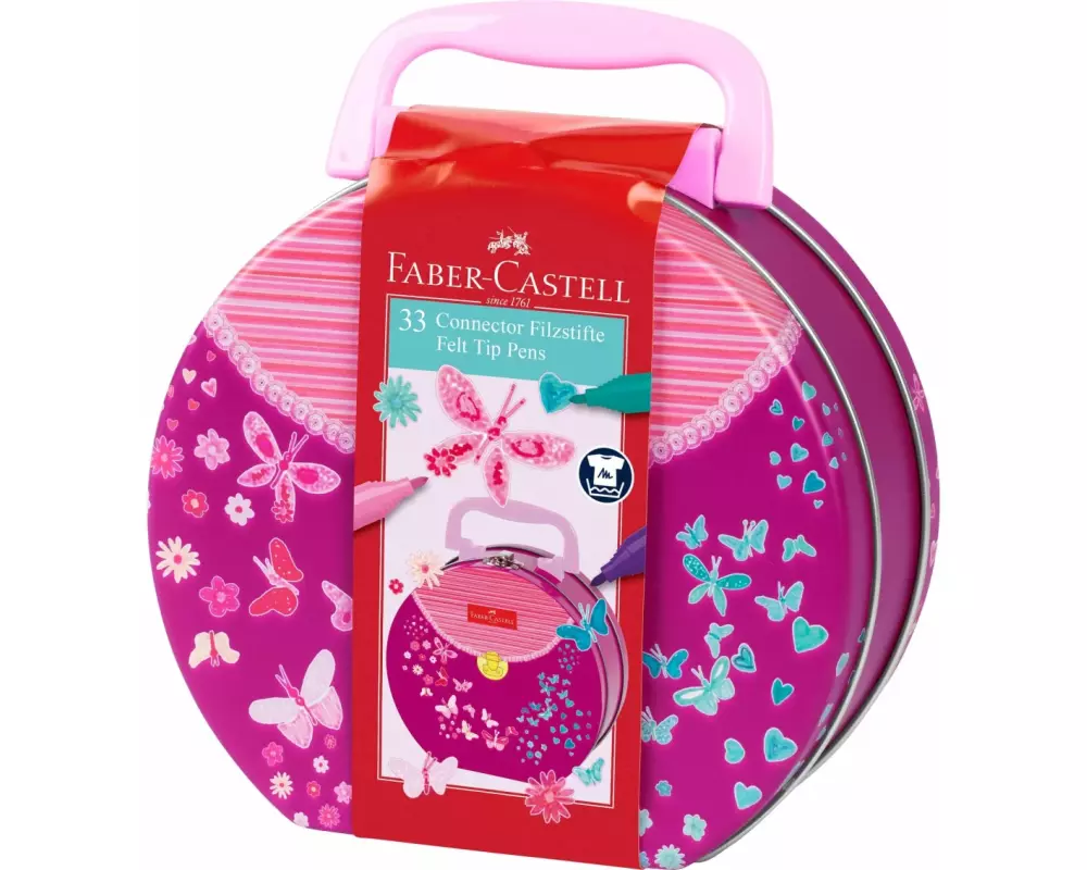 Faber-Castell Filzstift Connector Blau; Pink; Rot