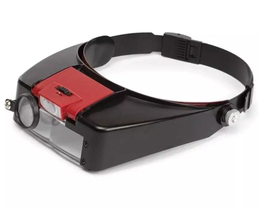Velleman Kopfbandlupe VTMG13N mit LED-Licht, 1.8x, 2.3x, 3.3x