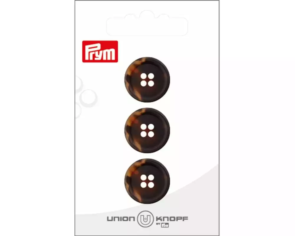 Prym Union Knopf Knöpfe Polyester 18 mm, 3 Stück, Dunkelbraun