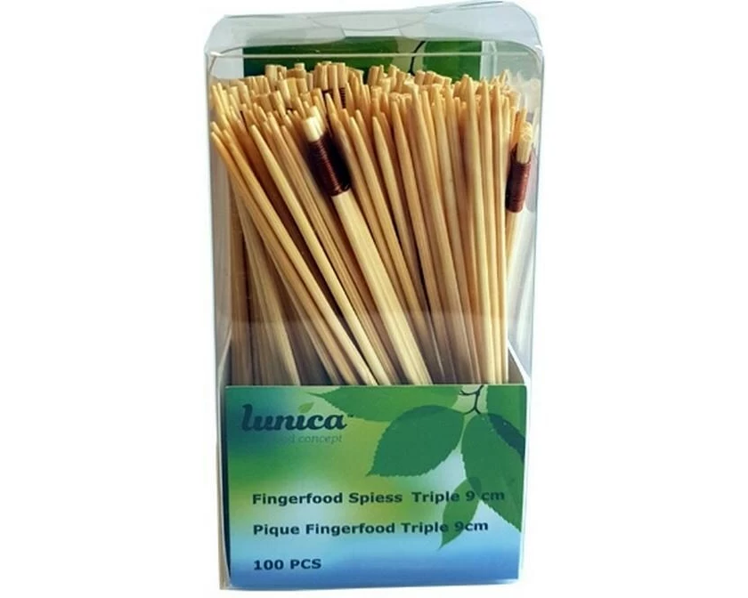 Haushaltsware Einweg-Party-Piekser Triple 100 Stück Braun