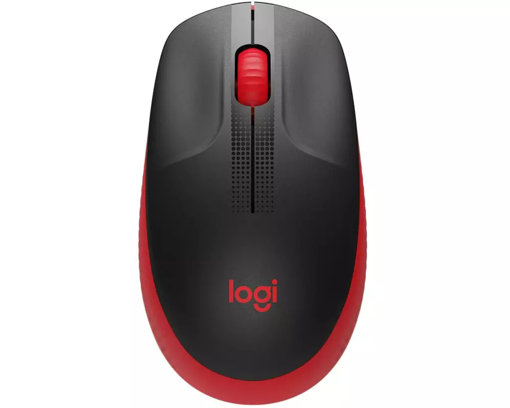 Logitech Maus M190 Schwarz/Rot, kabellos