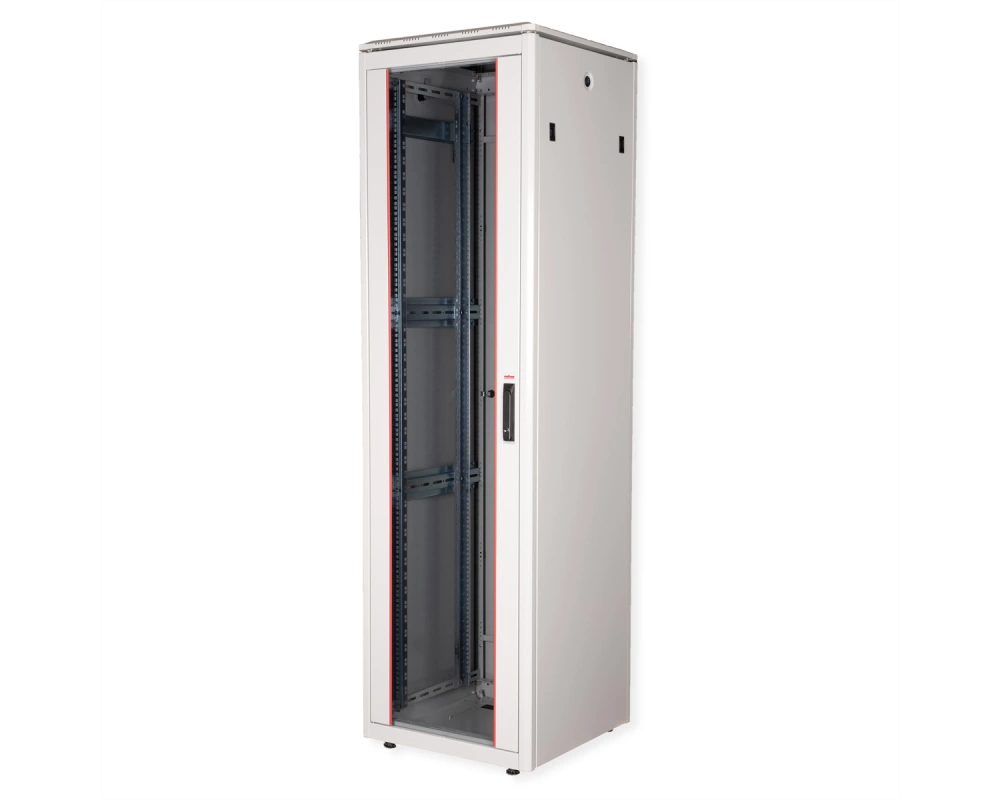 ROLINE 19-Zoll Netzwerkschrank Pro 42 HE, 600x600 BxT Glastür grau