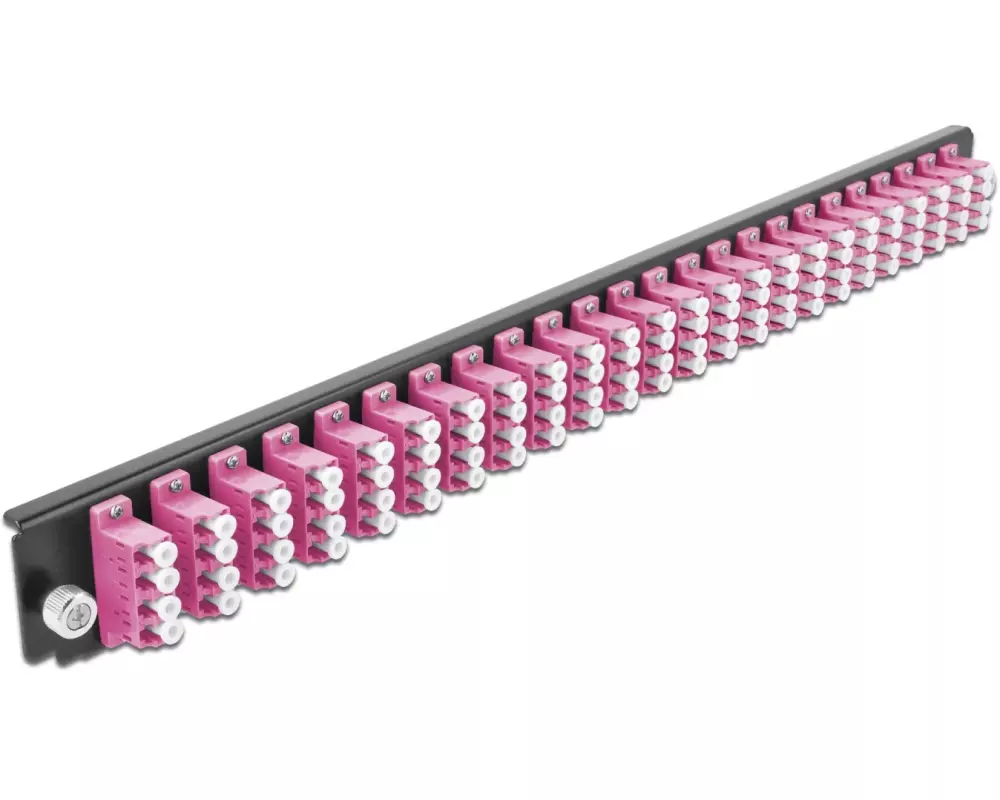 Delock Verteilerplatte Frontblende 24 Port LC Quad OM4 MM violett