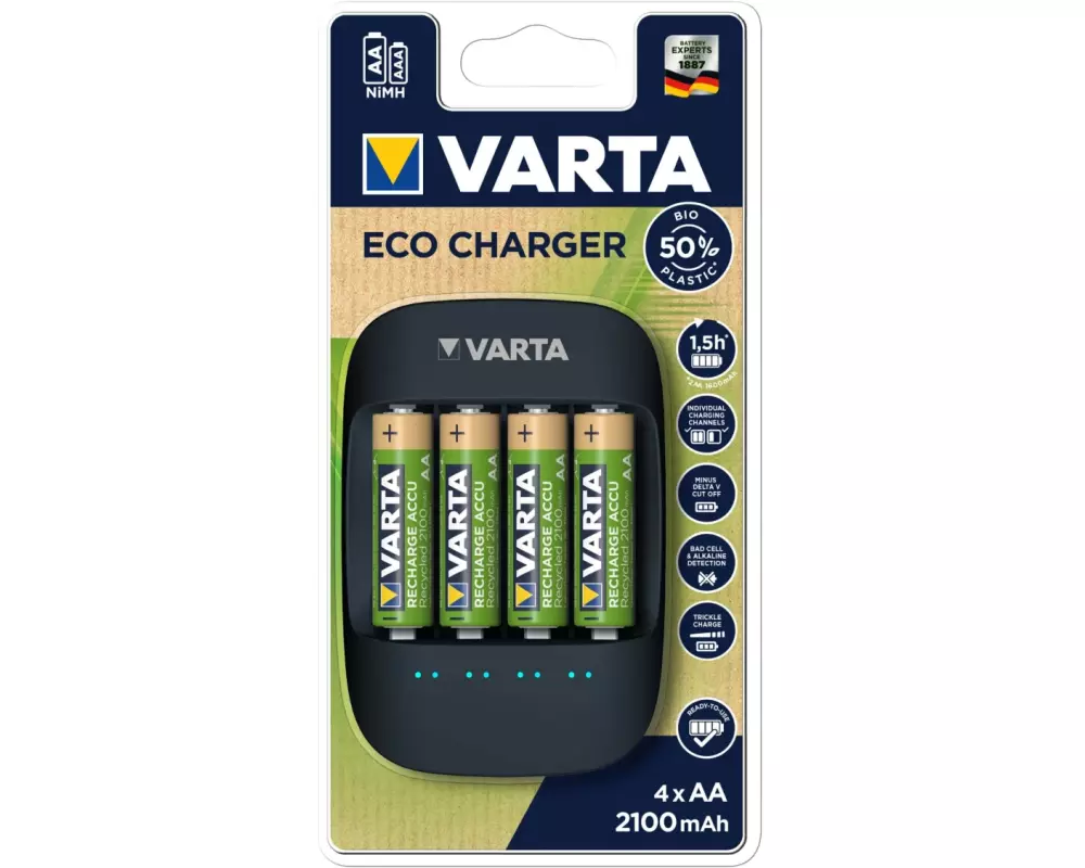 Varta Ladegerät Eco Charger inkl. 4xAA