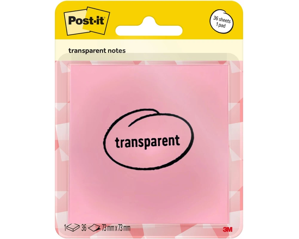 Post-it 3M Transparente Notes Rosa