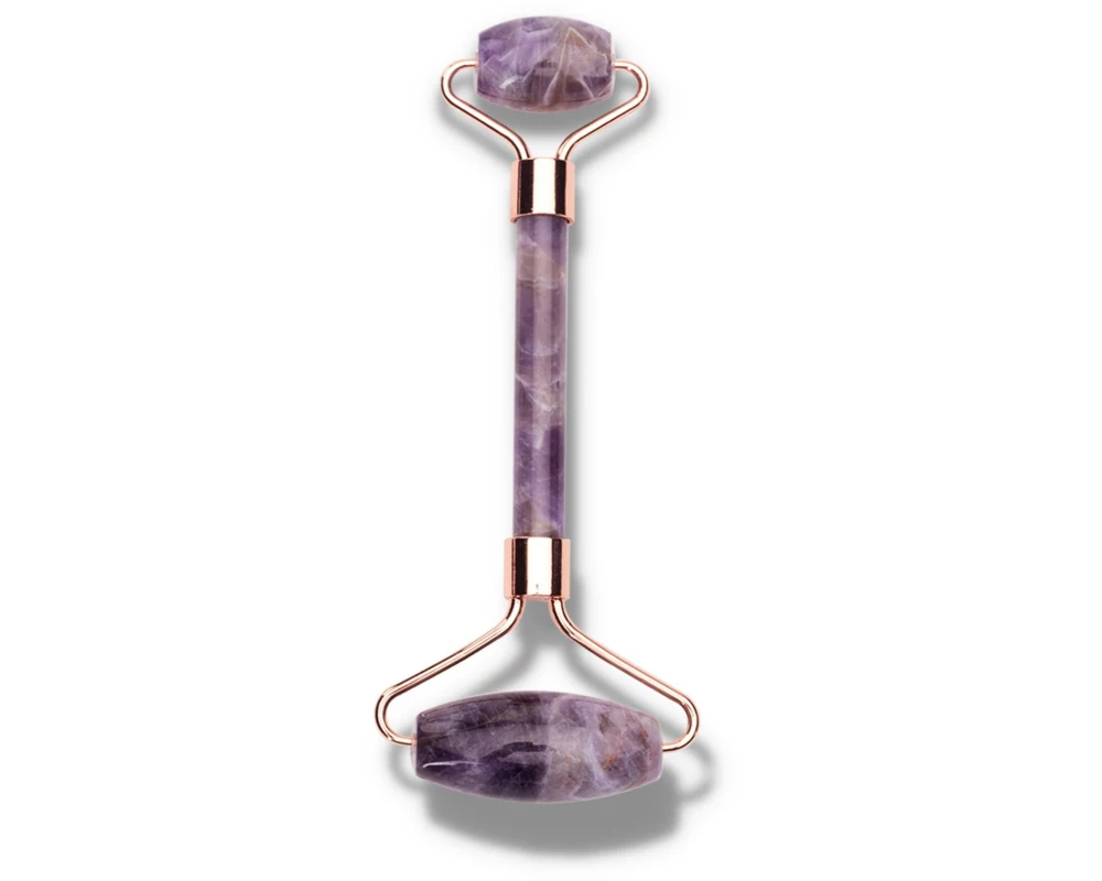 skinminute Roll-on Amethyst Gesichtsmassage-Roller aus Amethyst