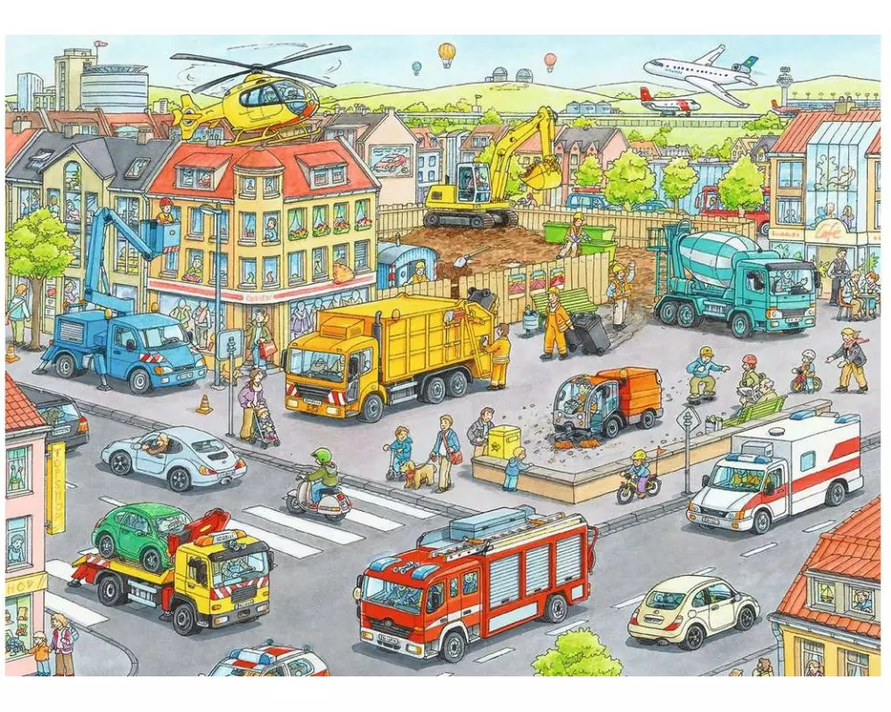 Ravensburger Puzzle Fahrzeuge in der Stadt 100 Teile XXL