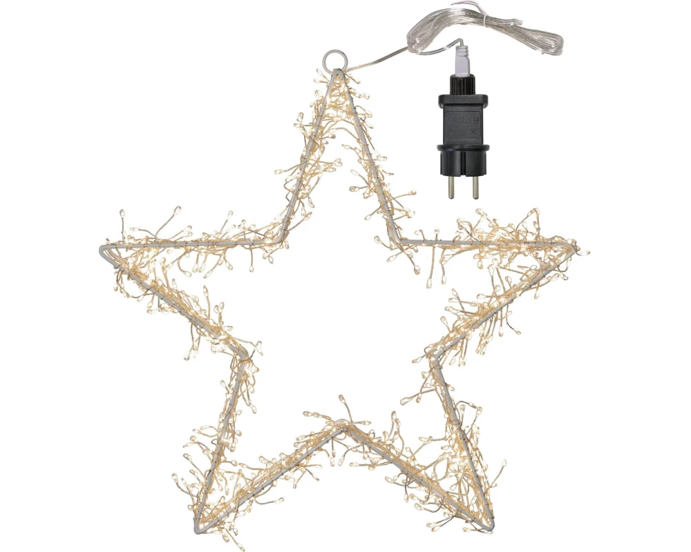 Star Trading Silhouette Bonfire Stern Indoor, Weiss, 37.00 cm Höhe