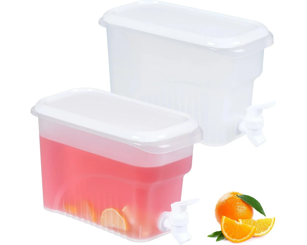 relaxdays Getränkespender Kühlschrank 2er Set, 3 Liter