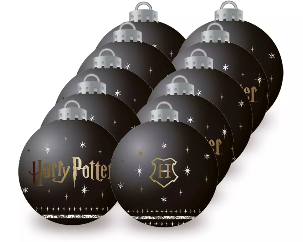 Arditex Weihnachtskugel 10 Stück, Ø 6 cm, Schwarz, Harry Potter