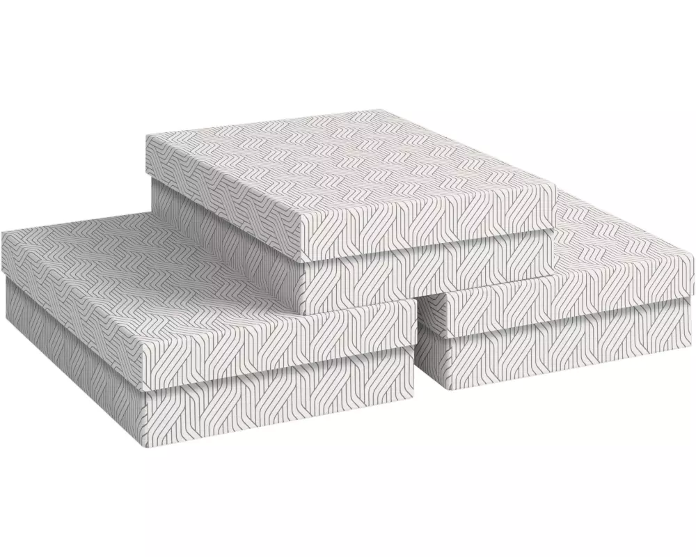 VON Aufbewahrungsbox Mittel, flach, 3 Stück, Weiss