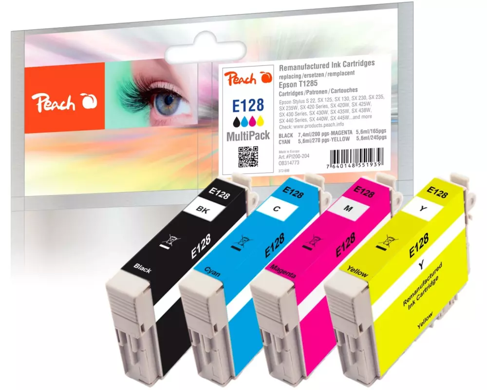 Peach Tinte Epson S22 Multi-Pack T1285 Black/Cyan/Magenta/Yellow
