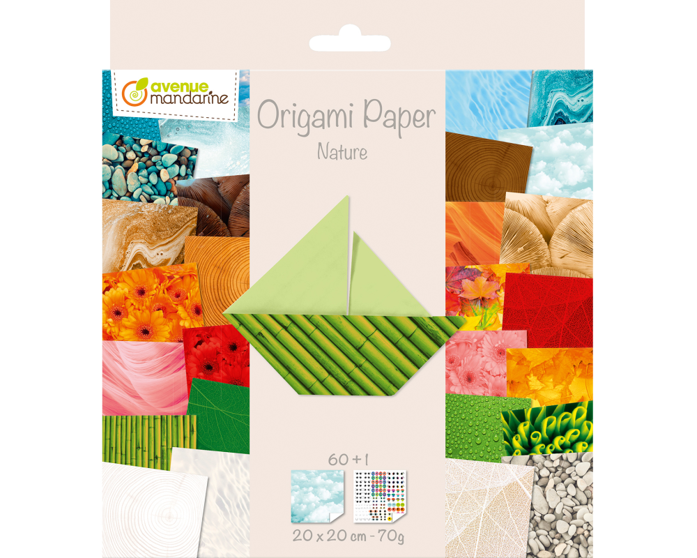 MANDARINE Origamipapier 20x20cm 52503MD Natur 70g 60 Blatt