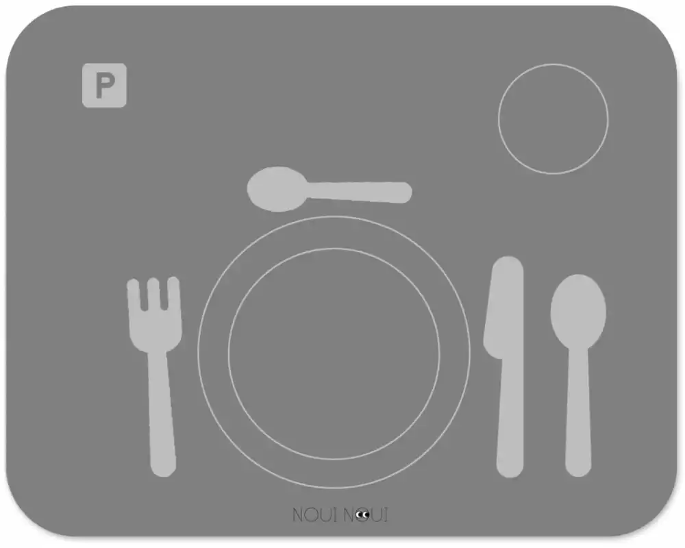 Noui Noui Kindertischset Learning Table Setting Grey 43 x 34 cm