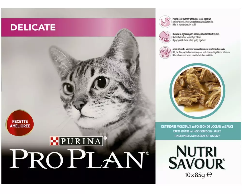 Purina Pro Plan Nassfutter Delicate Ocean Fisch, 10 x 85 g