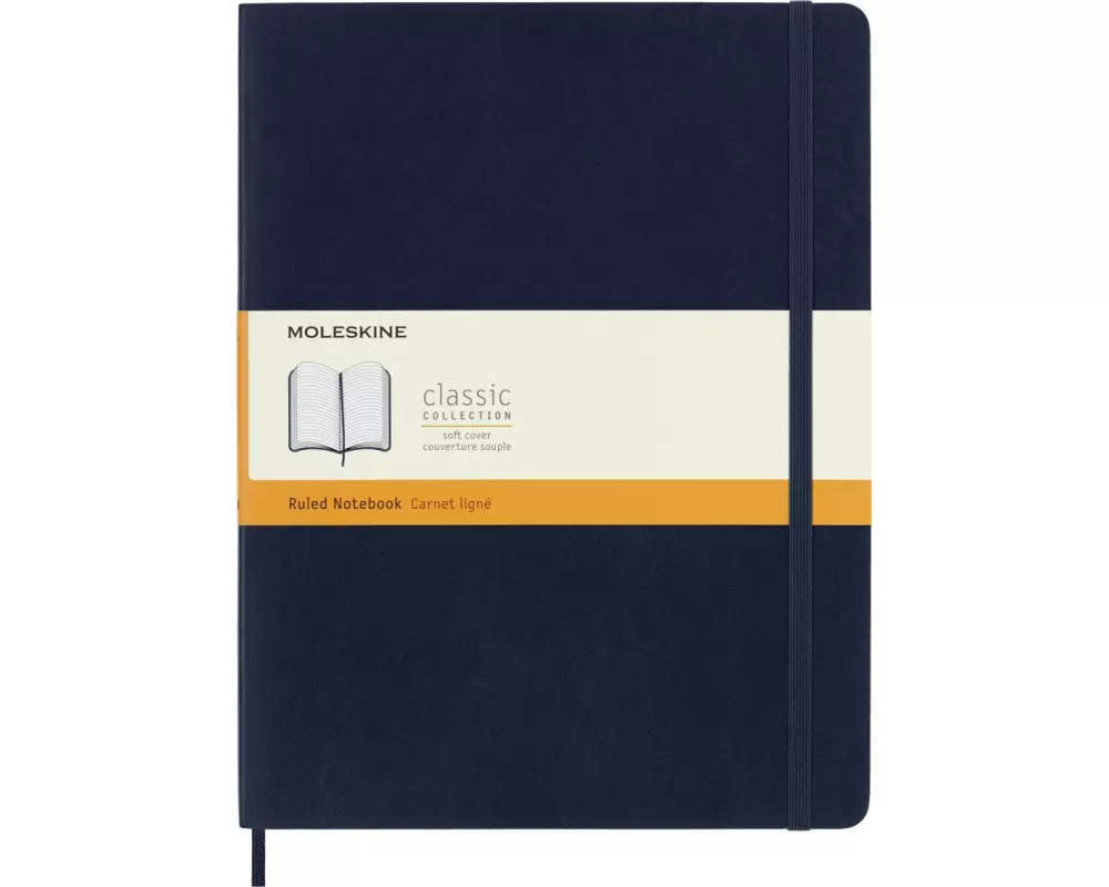 Moleskine Notizbuch XL Liniert, Softcover, 192 Seiten Saphier