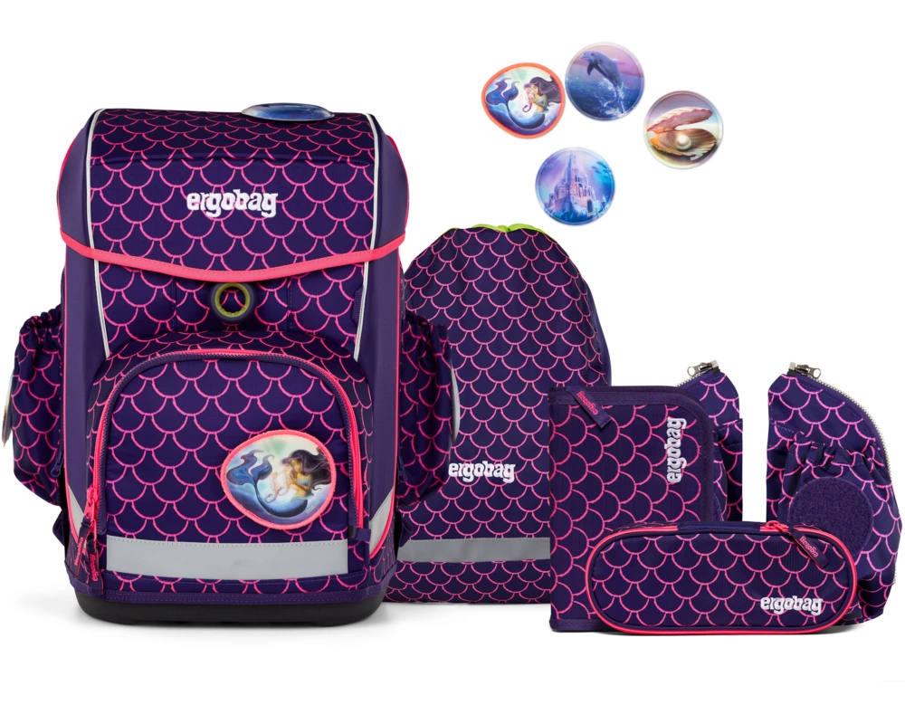 ERGOBAG Schulthek-Set Cubolight 01300-900K2 PerlentauchBär 6-teilig