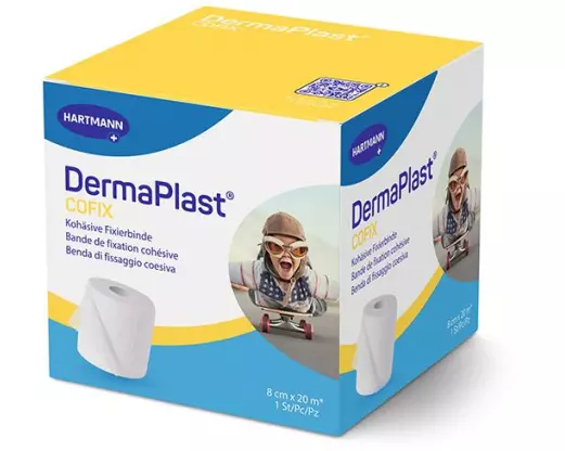 DermaPlast Gazebinde Cofix weiss Sparrolle 8 cm x 20 m