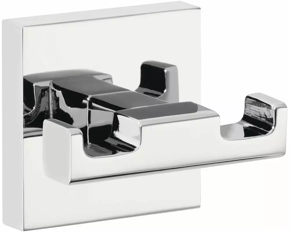 tesa Deluxxe Doppel-Handtuchhaken, Silber