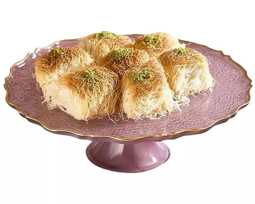 Hermia Tortenplatte Goblen velvet Gold/Rosa