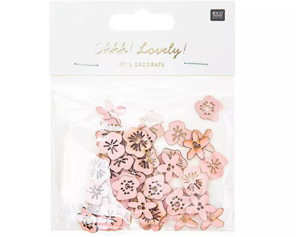 Rico Design Streudeko Blüte 48 Stück, Rosa
