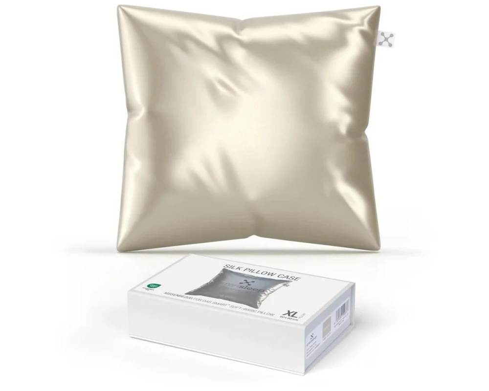 Smartsleep Kopfkissenbezug Seide 80 x 80 cm, Beige