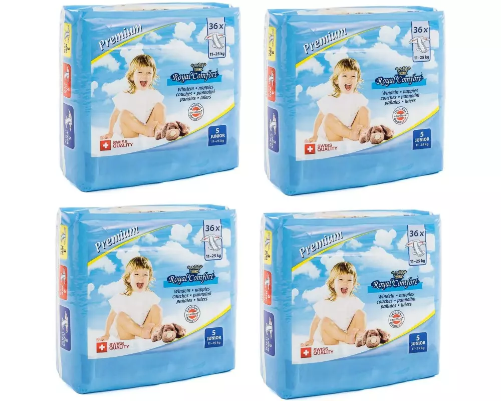 Royal Comfort Windeln Premium Grösse 5, 4x 36 Stk.
