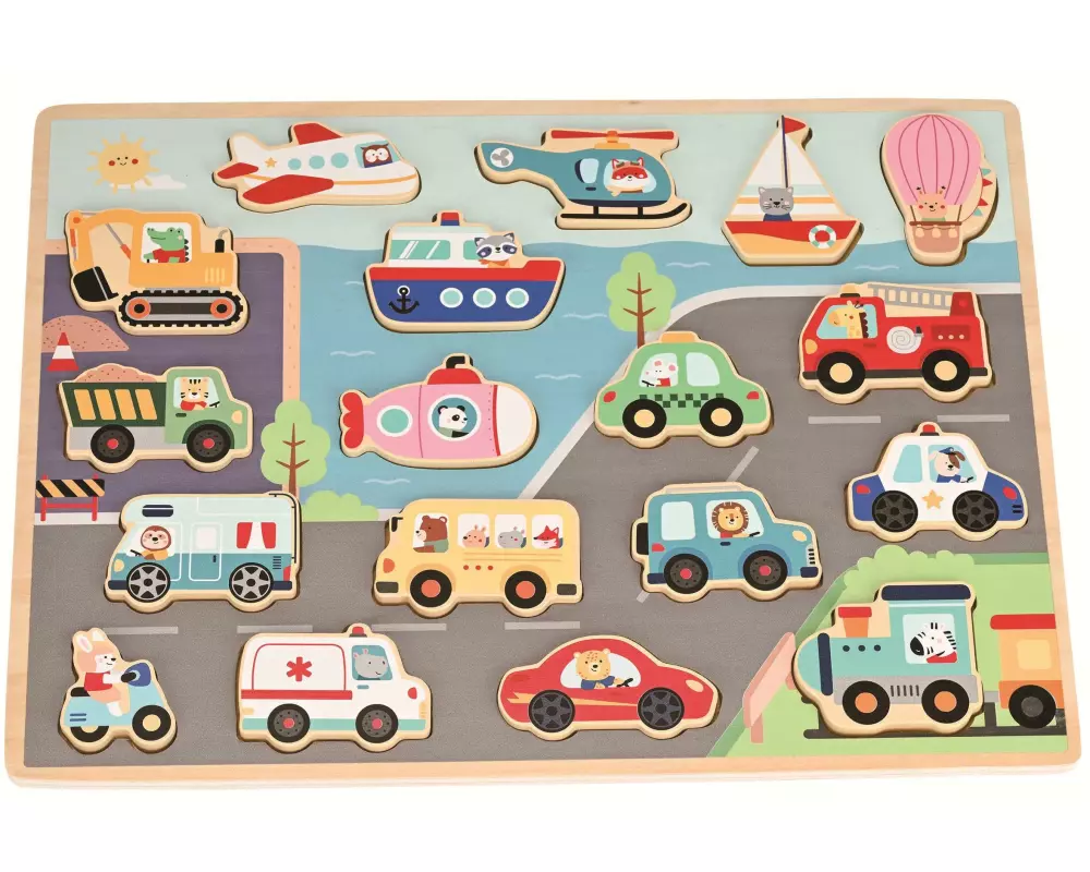 Spielba Holzspielwaren Holzpuzzle Puzzle Transportwelt