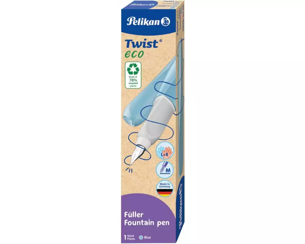 Pelikan Füllfederhalter Twist eco Medium (M), Blau