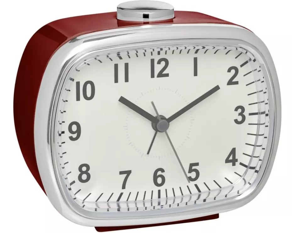 TFA Dostmann Analoger Wecker Retro, Rot