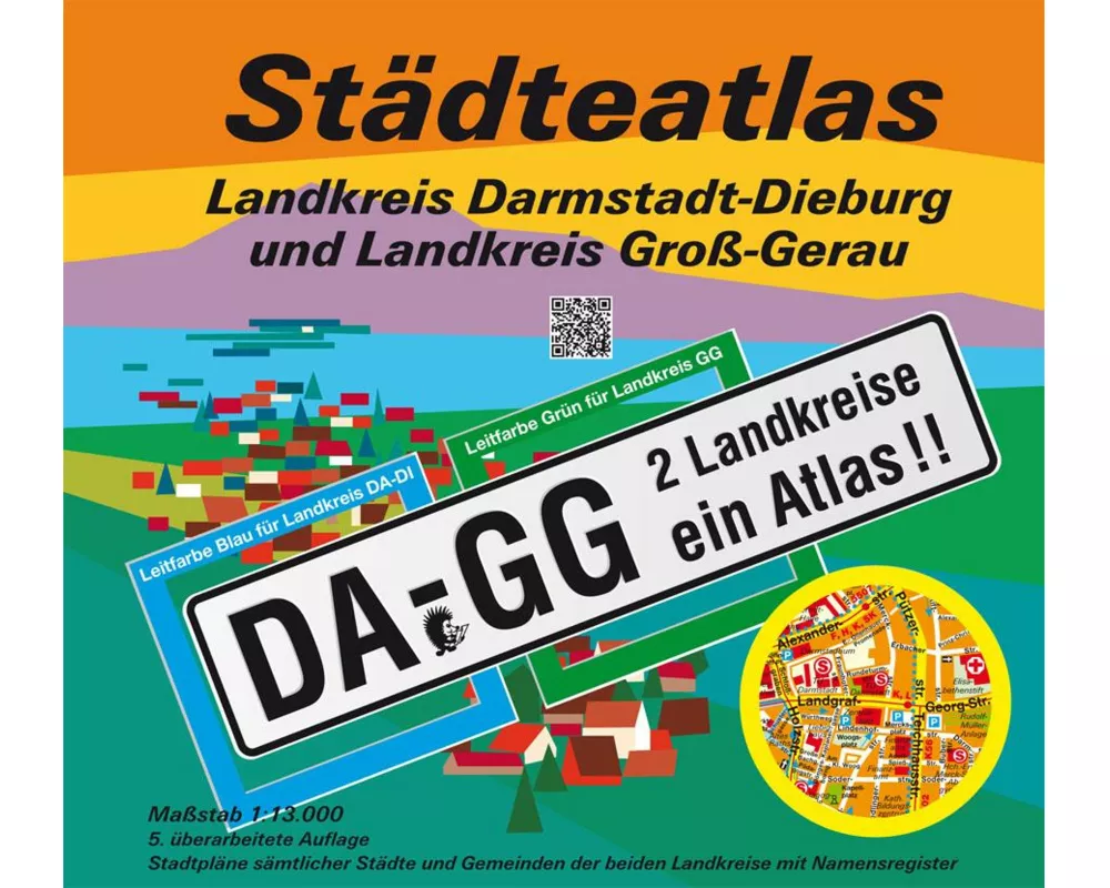 Städteatlas Landkreis Darmstadt-Dieburg und Landkreis Groß-Gerau 1:13 000