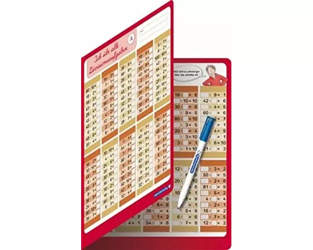 Ich übe alle Divisionsaufgaben mit Stift