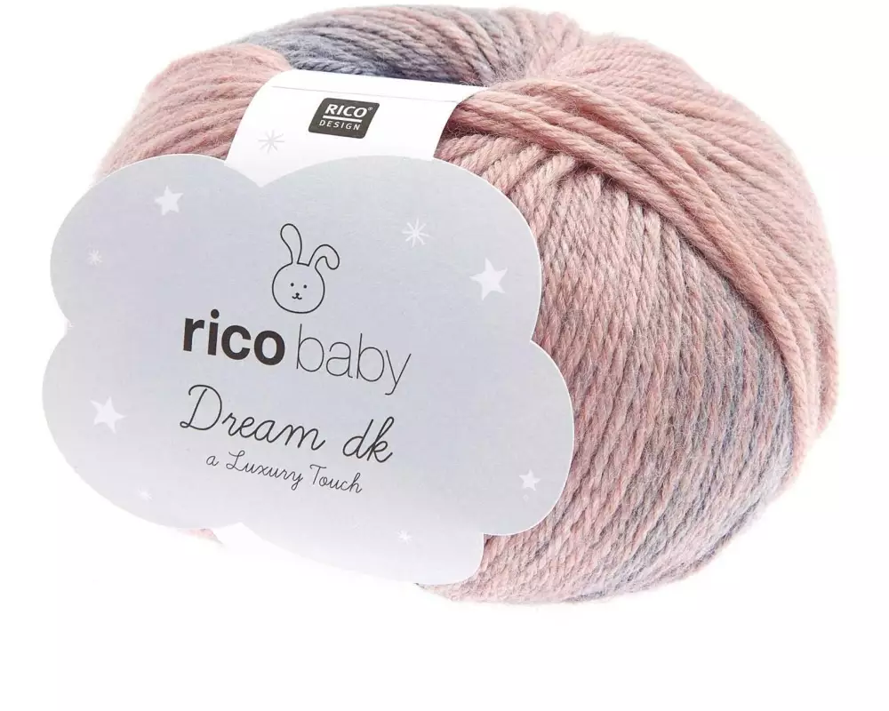 Rico Design Wolle Baby Dream dk 50 g, Blaugrau; Rosa