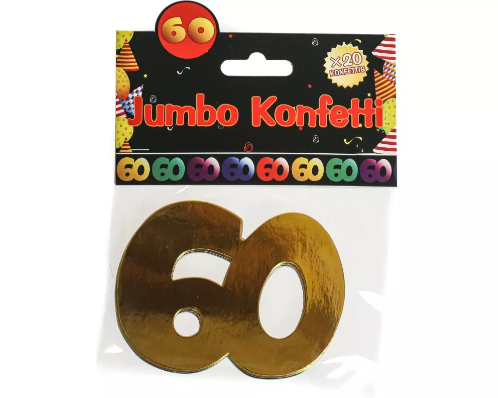 Trendcompany Konfetti 60. Geburtstag 7.5 x 10 cm, Mehrfarbig, 20 Stück
