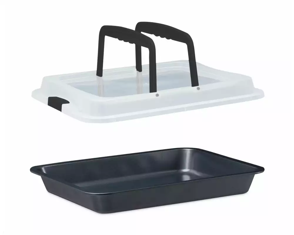 relaxdays Backform eckig 40.5 cm x 32.5 cm, Schwarz