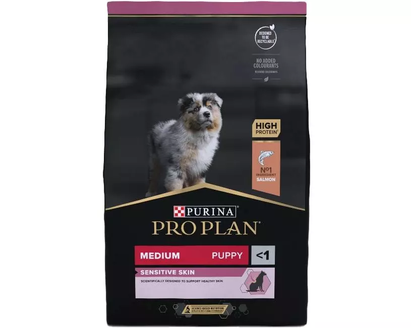 Purina Pro Plan Trockenfutter M Puppy Sensitive Skin Lachs, 12 kg