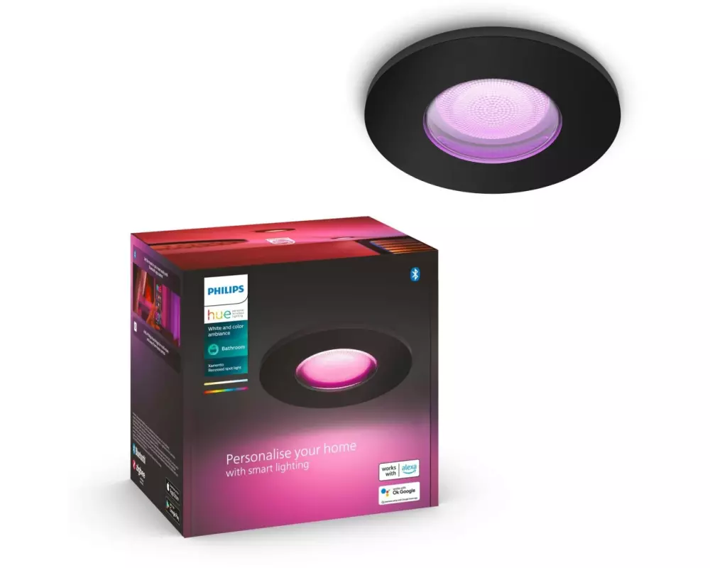 Philips Hue Einbauspot White & Color Ambiance, Xamento, Schwarz, 1er