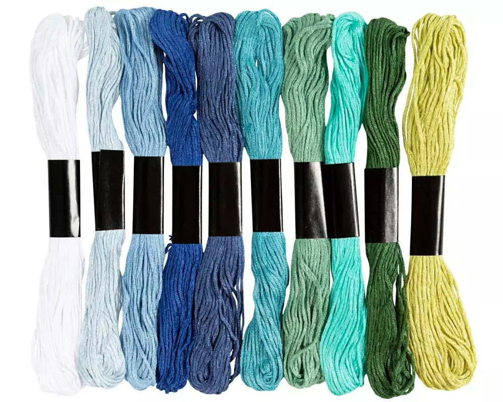 Creativ Company Stickgarn Harmonie Blau-Grün, 10 x 8 m