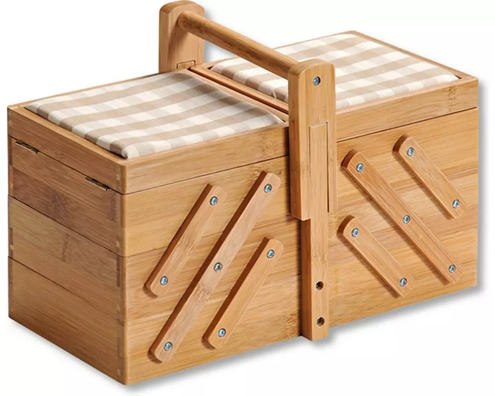 Kesper Nähkästchen Bambus Braun 6 Fächer