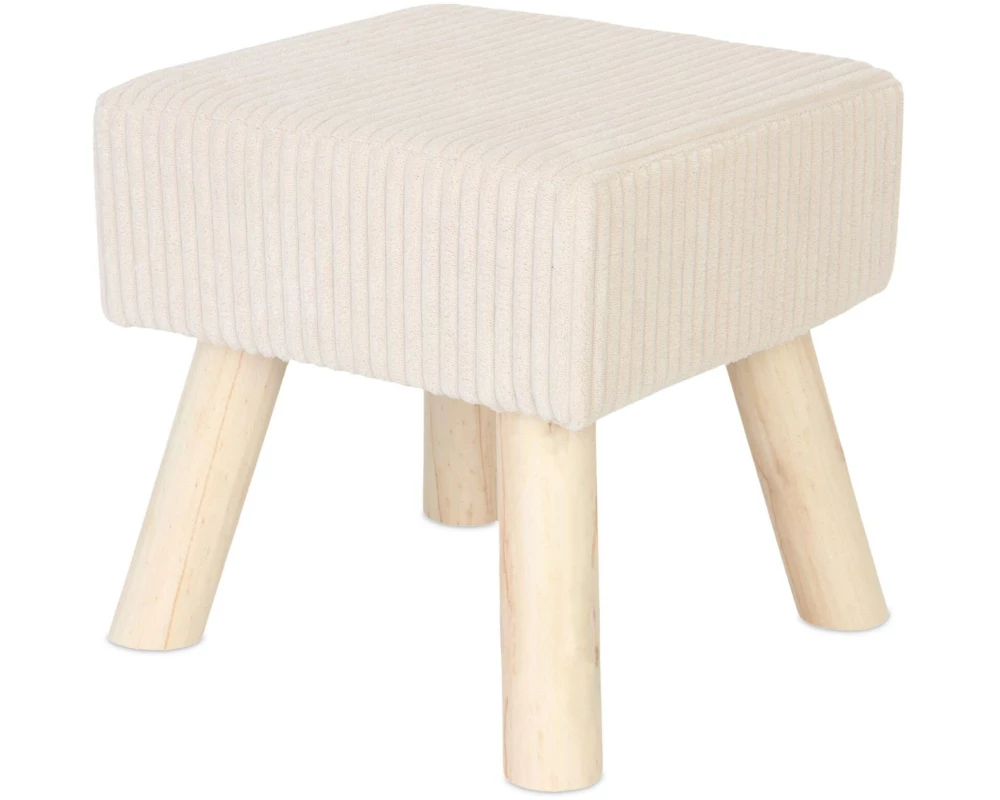 relaxdays Hocker Cord 30 x 30 cm Beige