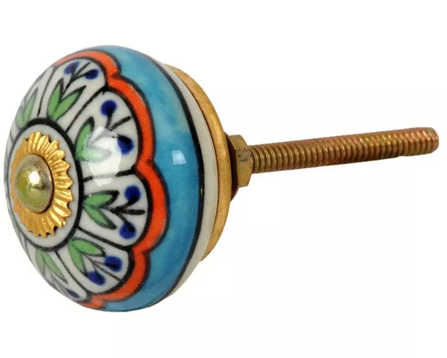 Tranquillo Möbelgriff handgemacht, Ø 4 cm, Mehrfarbig/Gold