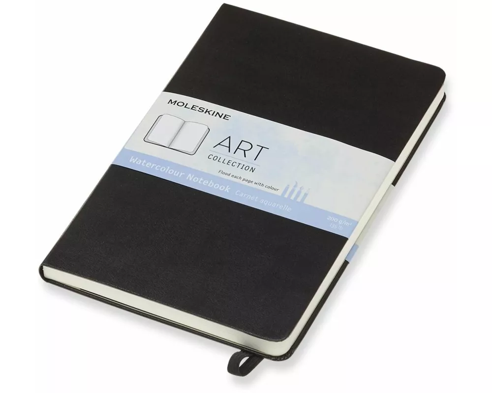 Moleskine Watercolour Notebook L/A5, 200G-Watercolour Paper, Hard Cover, Black