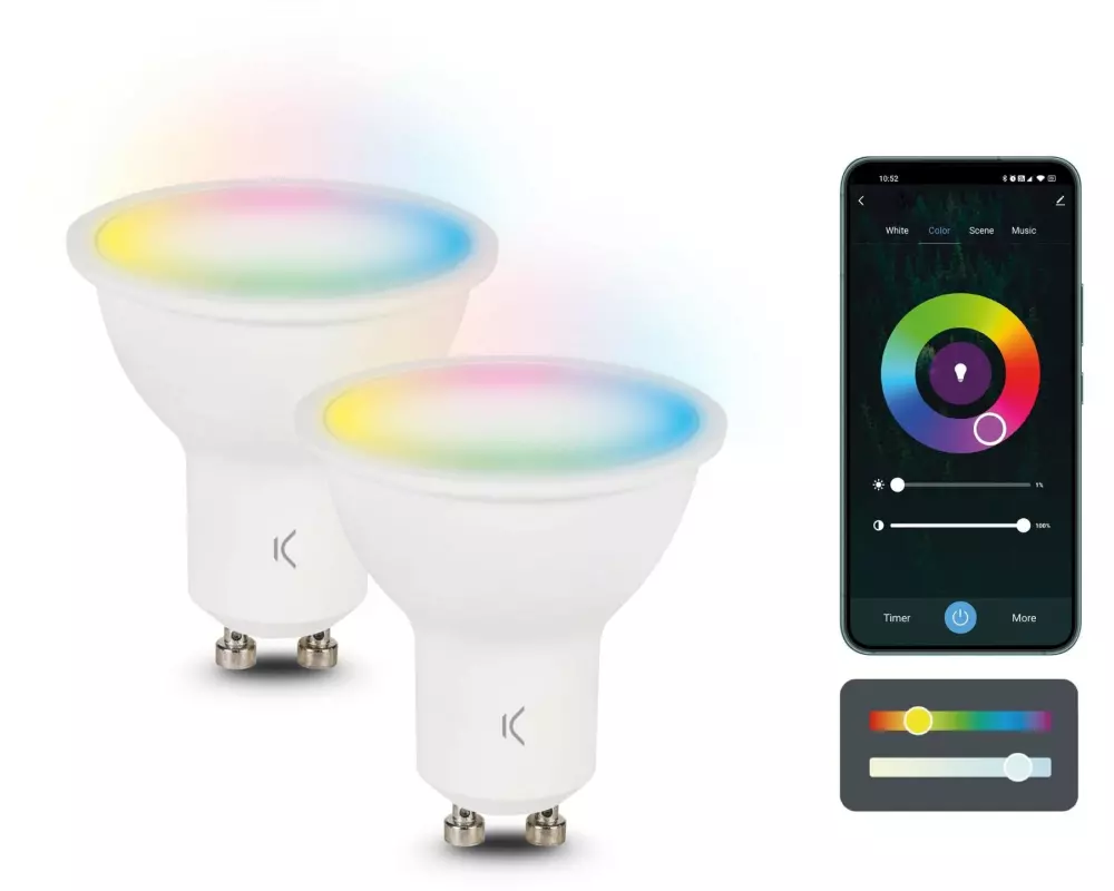 KSiX Smart Bulbs GU10 5.5 W Weiss 2er Pack