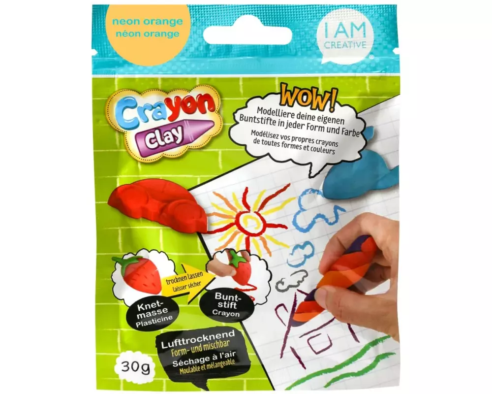 I AM CREATIVE Modelliermasse Crayon Clay Neonorange