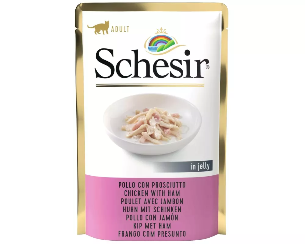 Schesir Nassfutter Huhn & Schinken in Gelée, 85 g