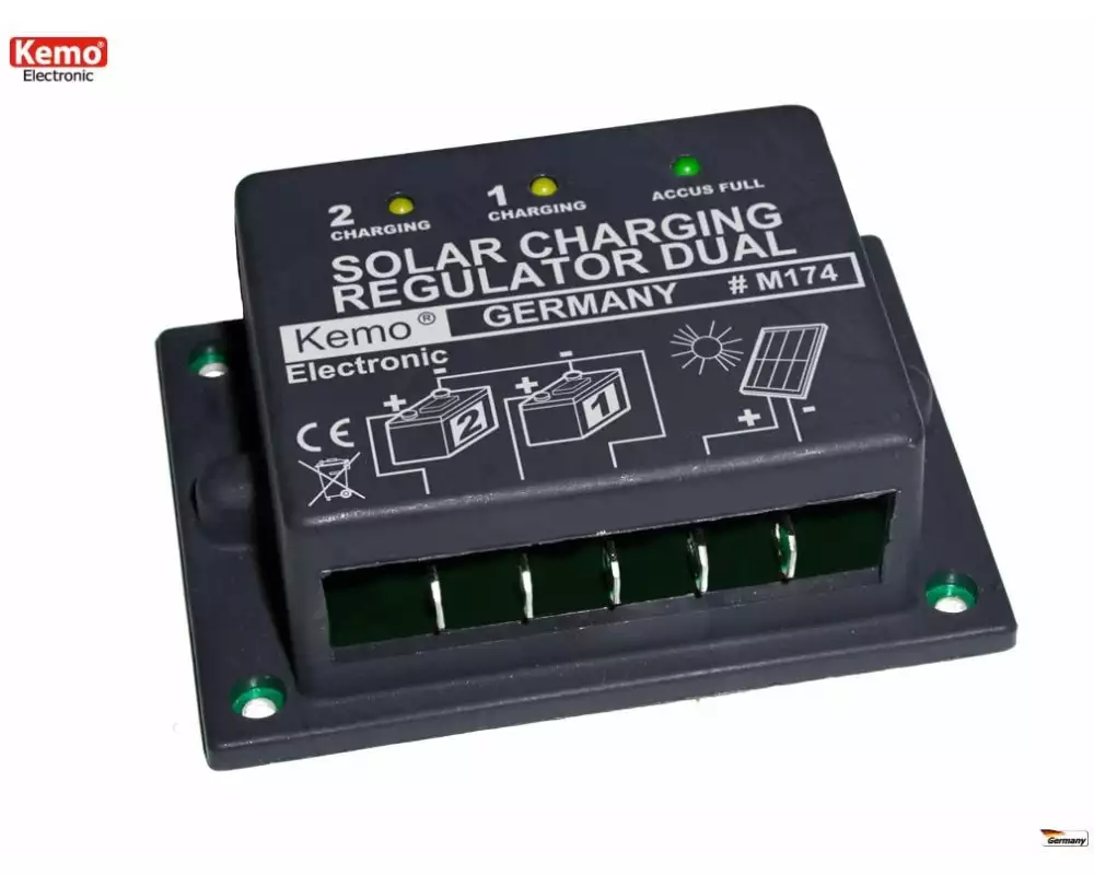 Kemo Solar Laderegler Dual, 16 A, für 12 V Panele