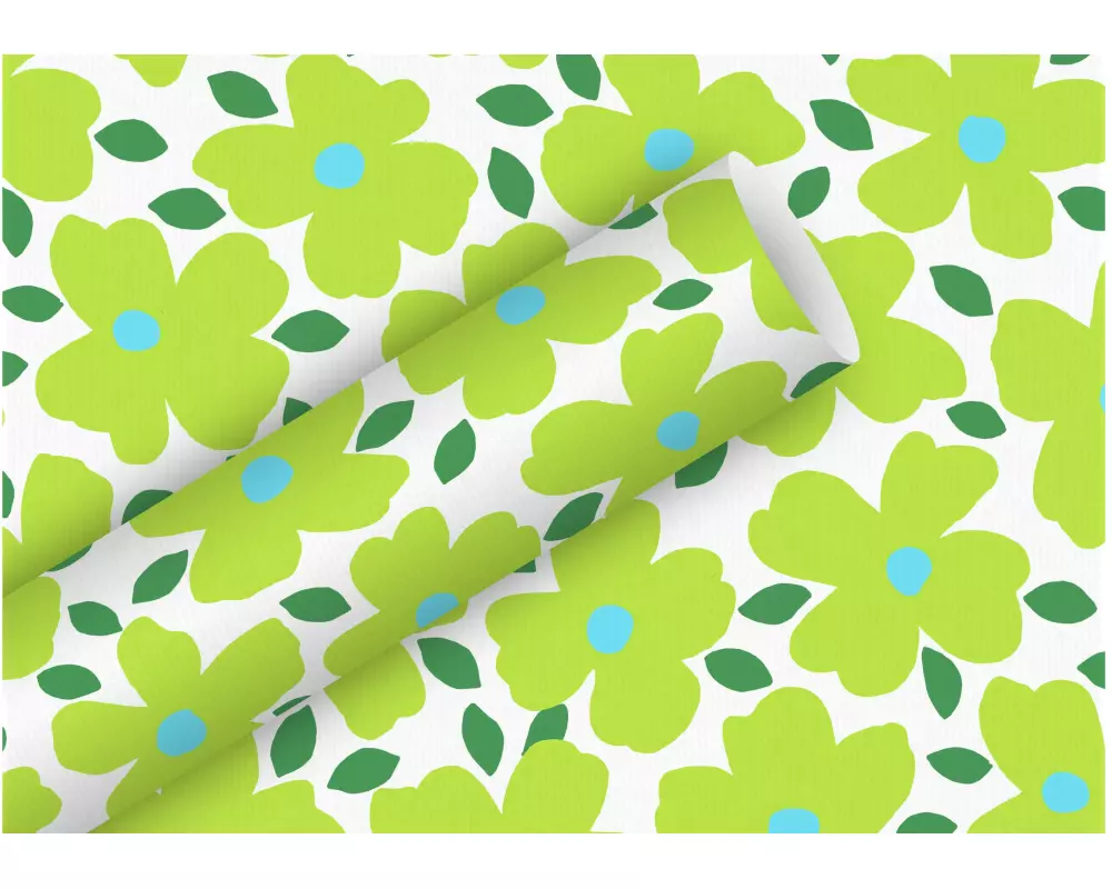 Braun + Company Geschenkpapier By Nature Poppy Pop Fresh 2 m x 70 cm, Grün