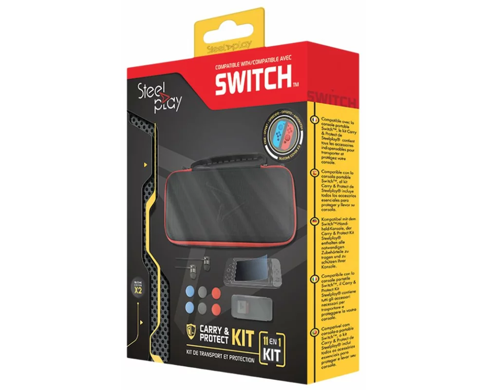 Steelplay 11 in 1 Carry & Protect Kit, + 2 Free Joypad Cases, Switch