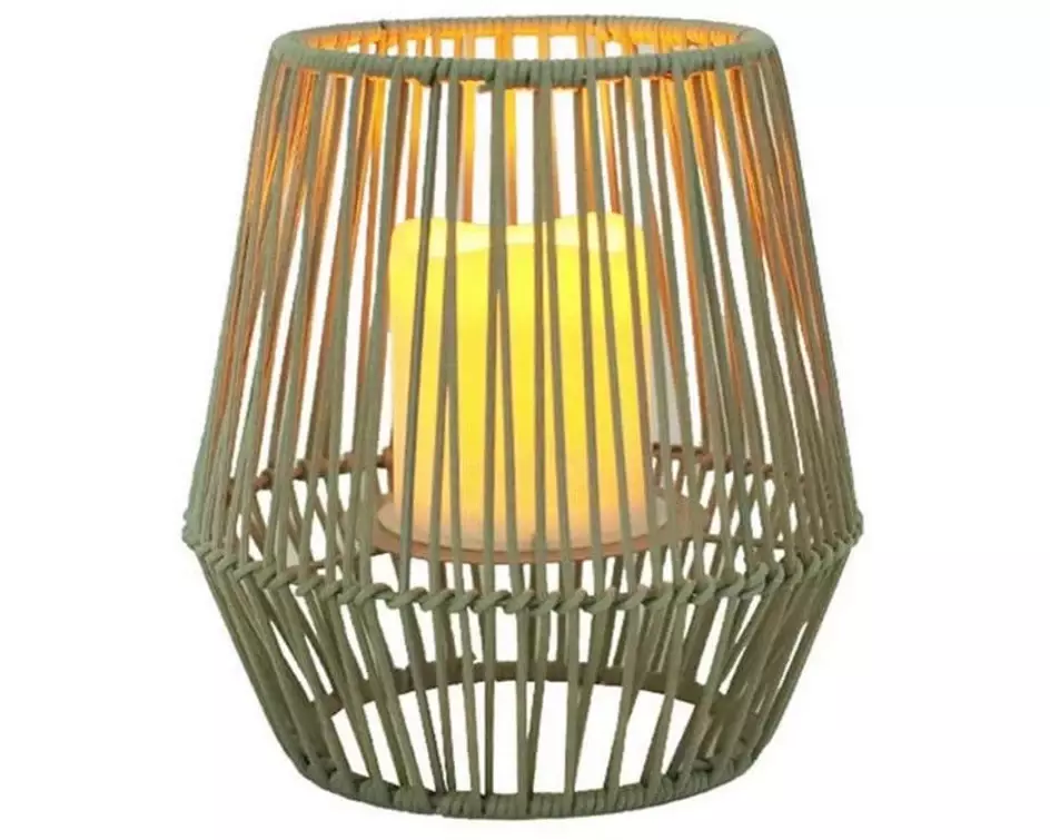 Dameco Windlicht LED Solar, 25 cm, Grau