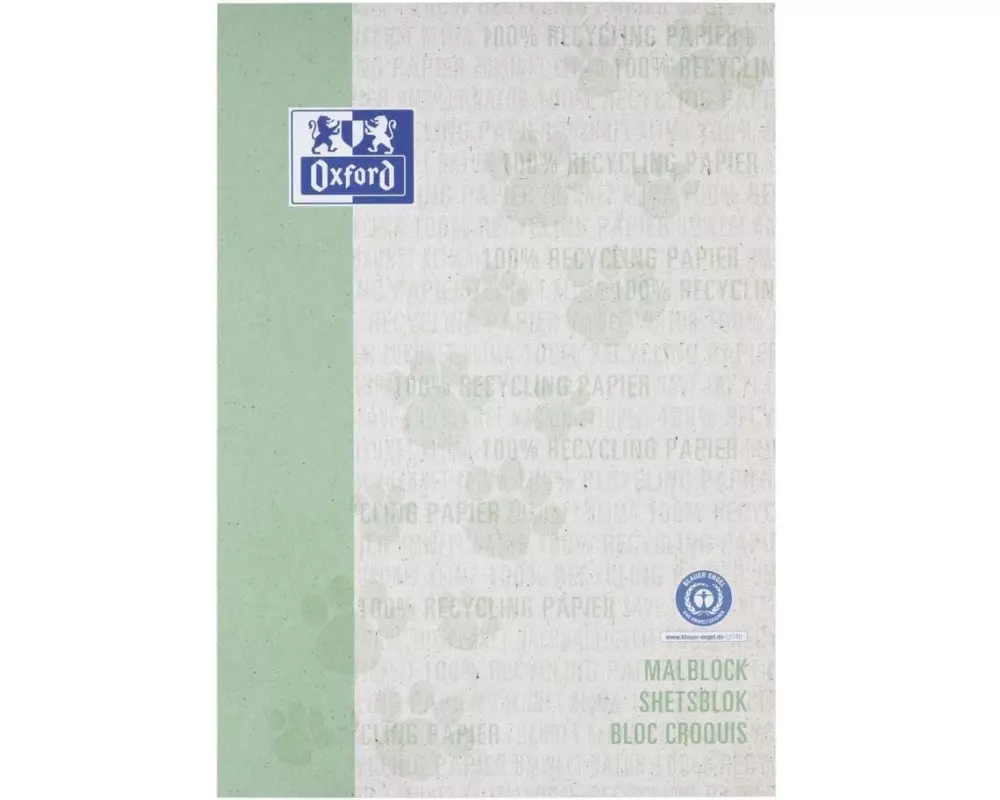 Oxford Notizblock Malblock A4, blanko, Dunkelgrün